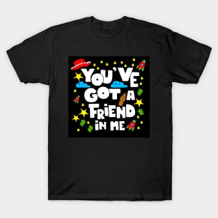 you have friends so enjoy this life ecopop lettering wallpaper art graphi letter T-Shirt